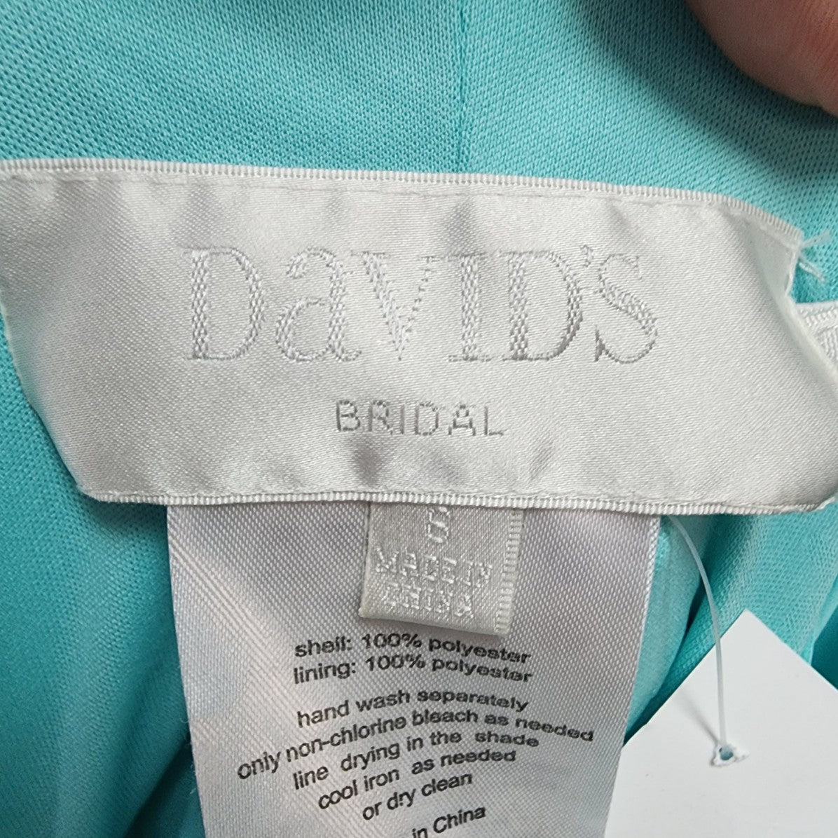 David's Bridal Blue Chiffon Bridesmaids Event Gown Size 6