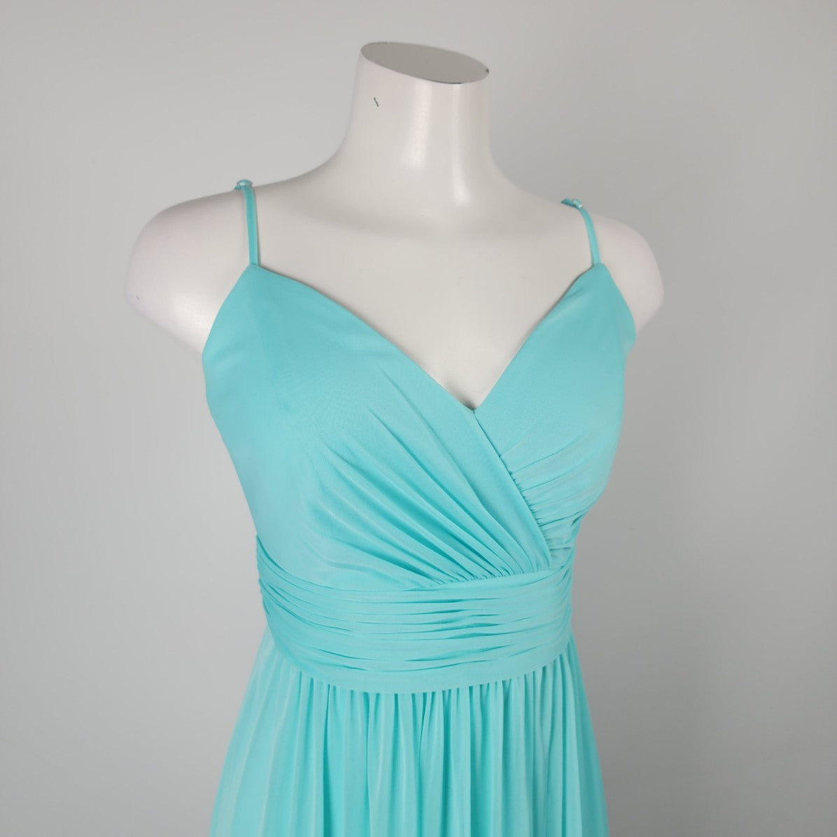 David's Bridal Blue Chiffon Bridesmaids Event Gown Size 6