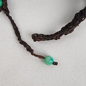 Hand Made Green Beaded Floral Statement Bracelet