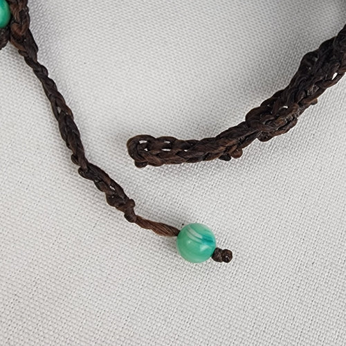 Hand Made Green Beaded Floral Statement Bracelet