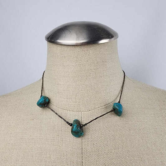 Natural Stone Turquoise Beaded Necklace