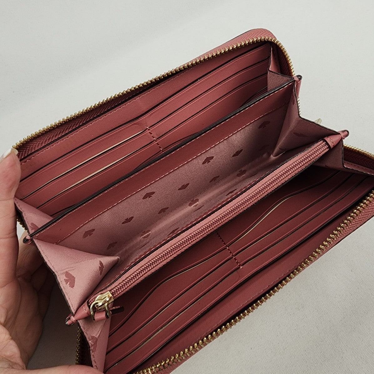 Coach Pink Leather Zip Around Wallet