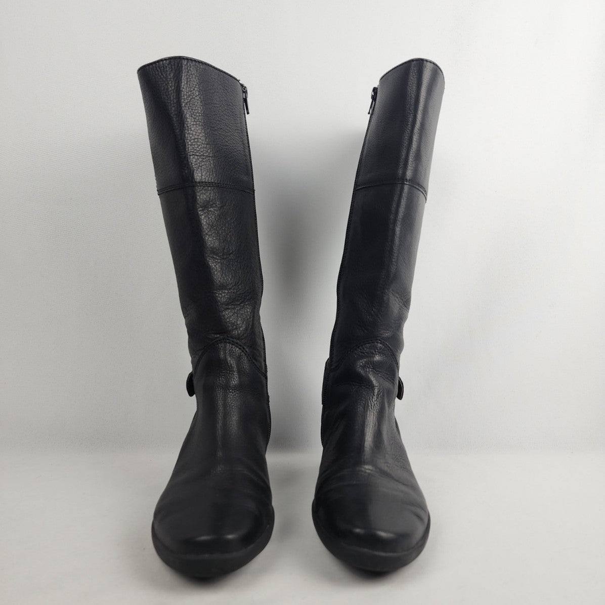 Wolky Black Leather Heeled Boots