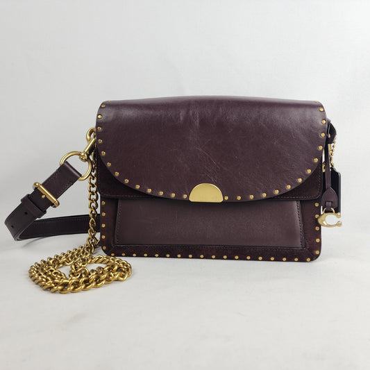 Coach Restored Dreamer Wine & Gold Hardware Shoulder Bag