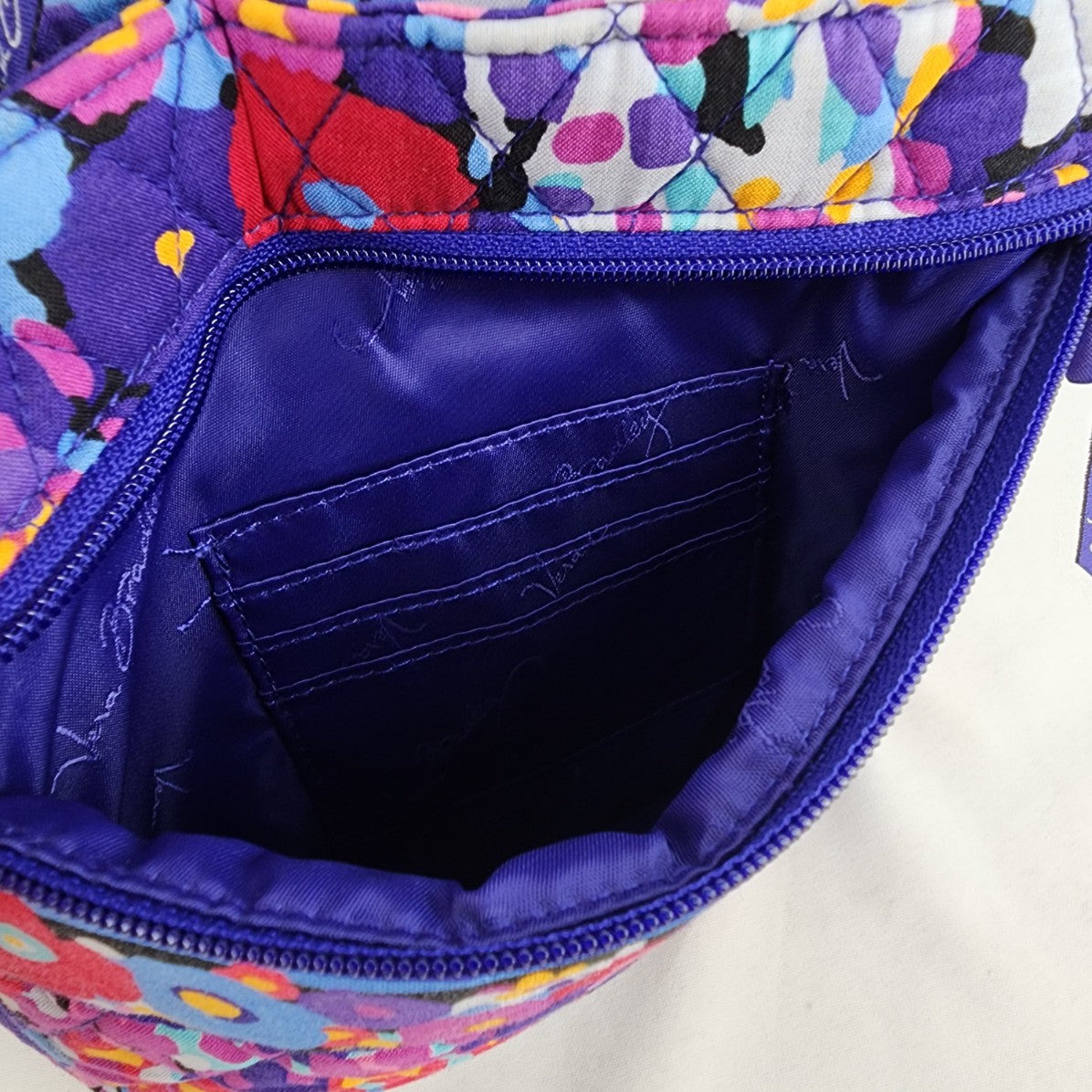 Vera Bradley Blue Floral Quilted Crossbody Purse