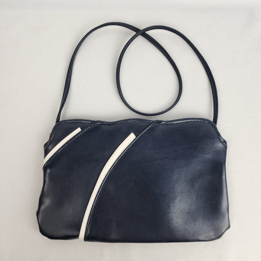 Vintage Navy & White Clutch Purse