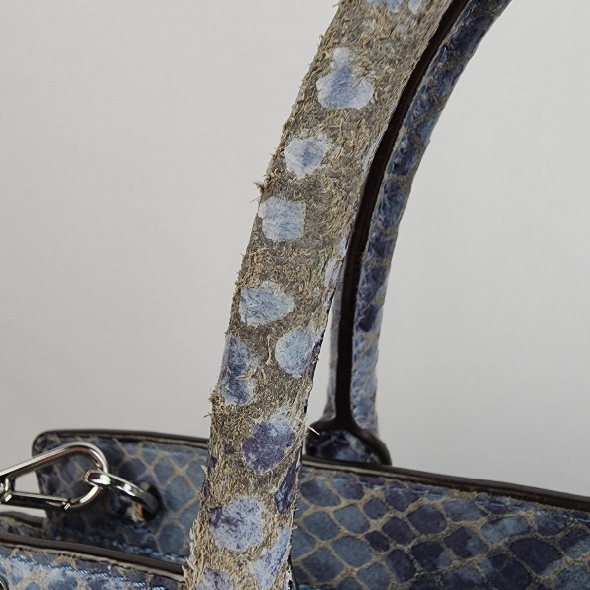 Michael Kors Large Selma Blue Python Satchel Purse