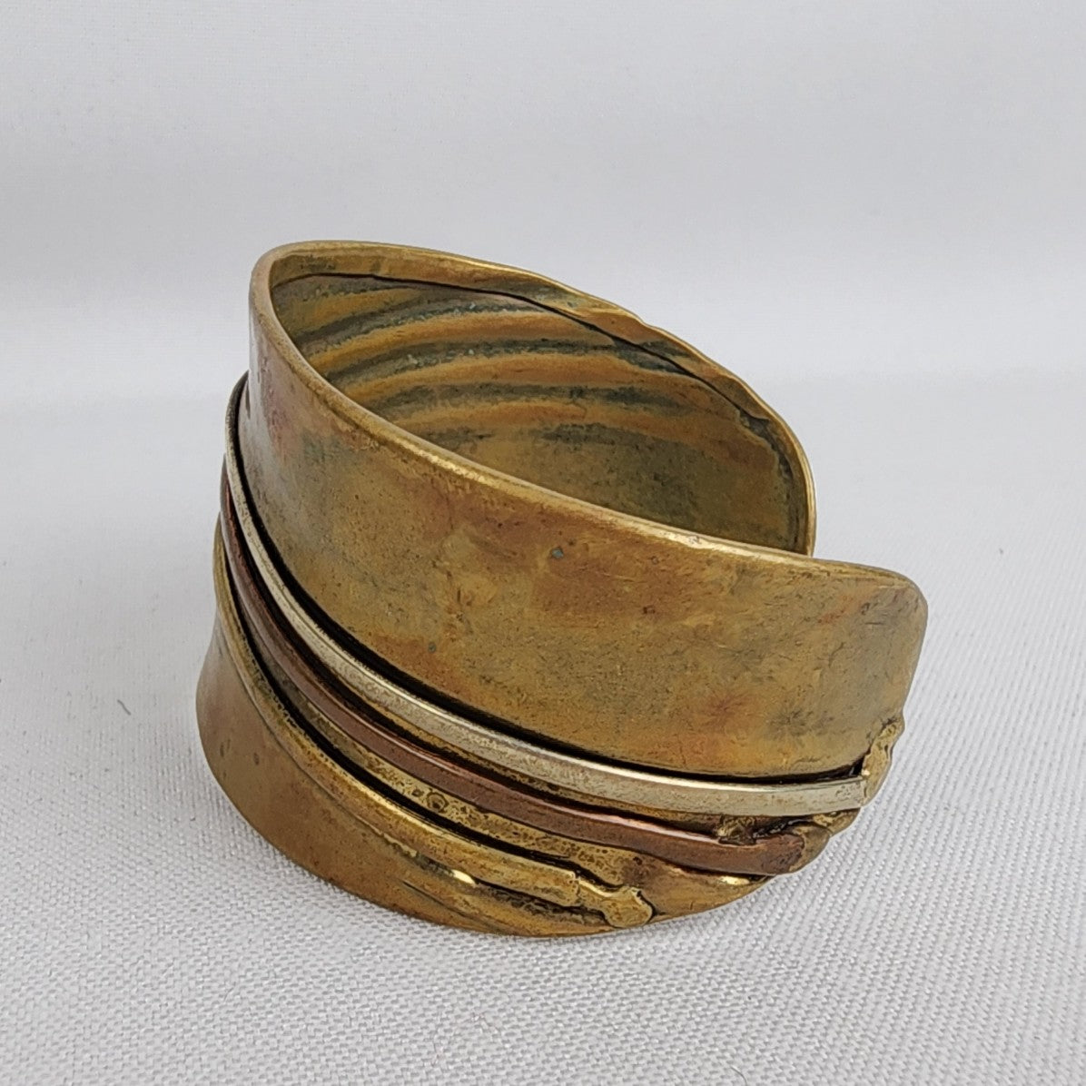 Vintage Brass Wrapped Wire Cuff Bracelets