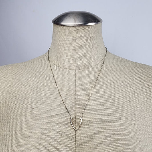 J&J Silver Tone Deer Antler Necklace