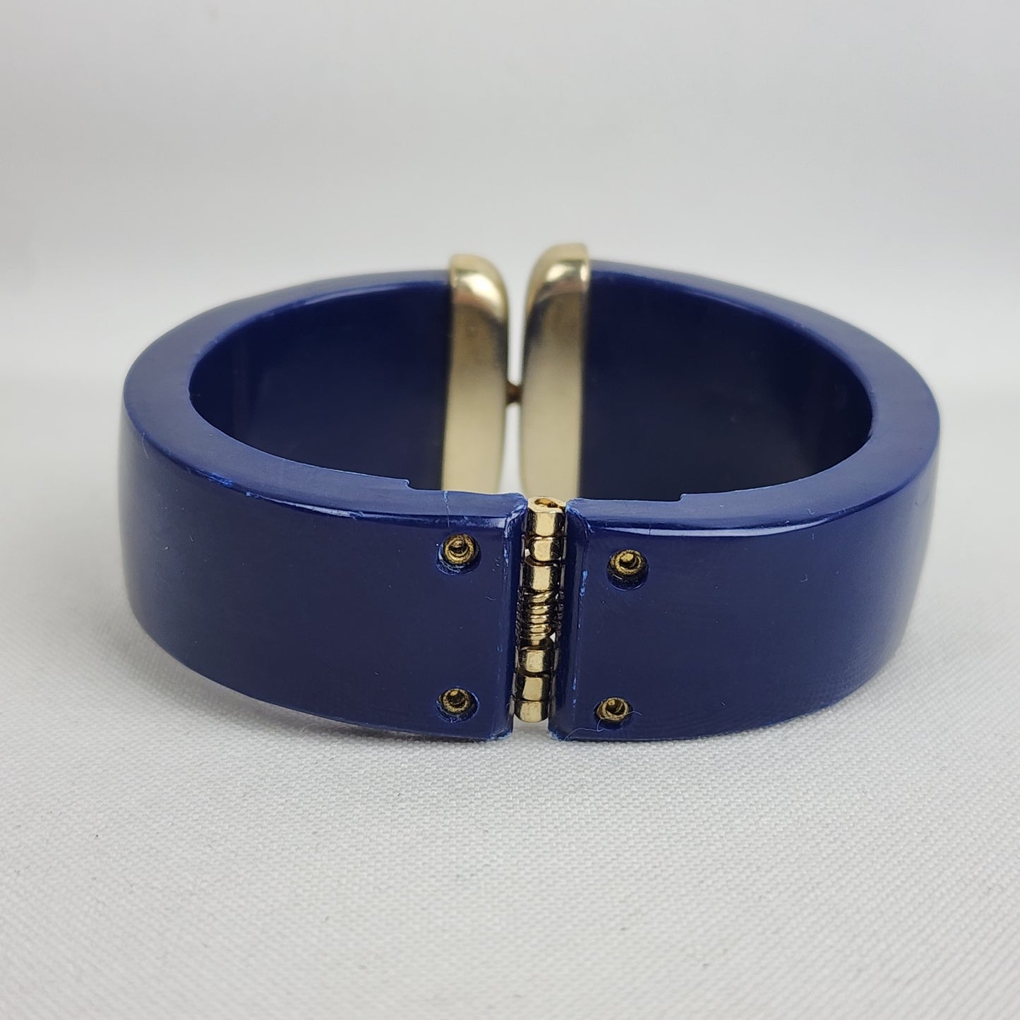 Vintage Navy Blue Hinge Bracelet