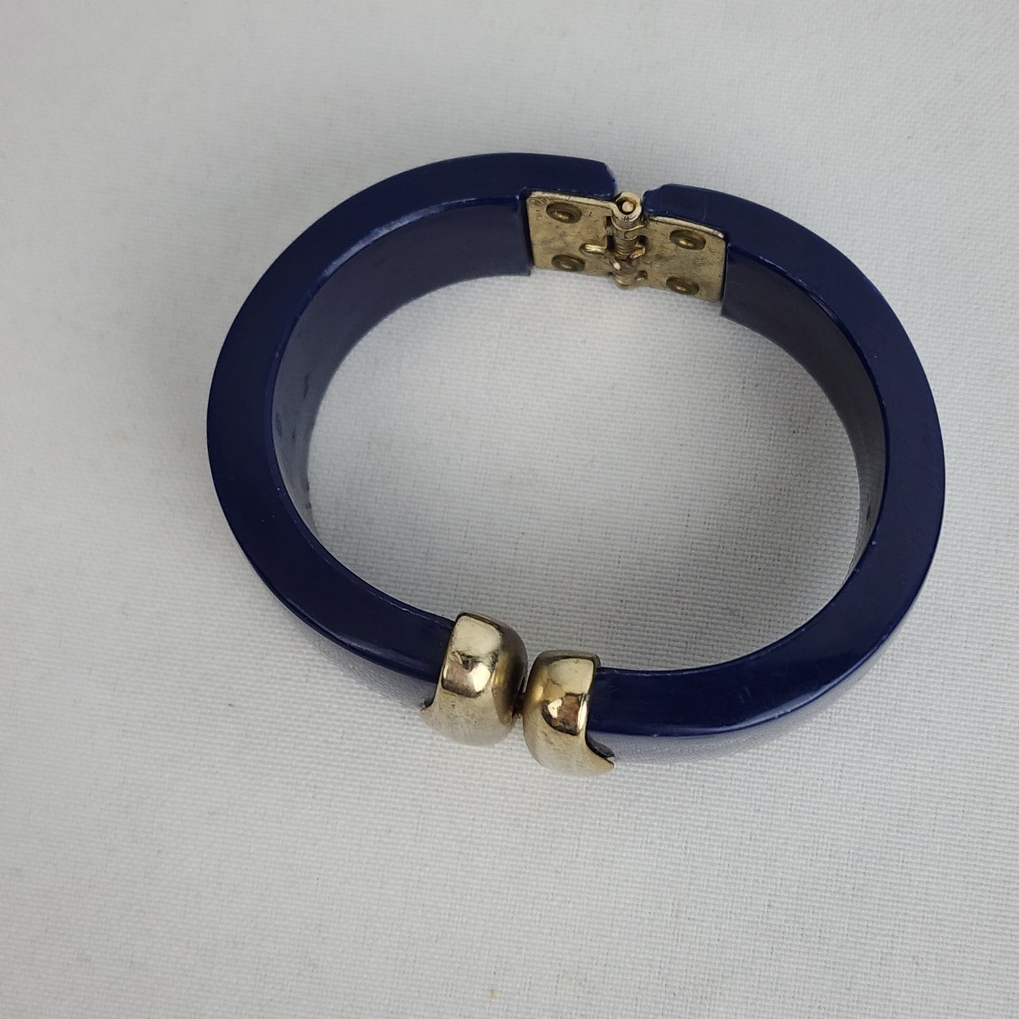 Vintage Navy Blue Hinge Bracelet