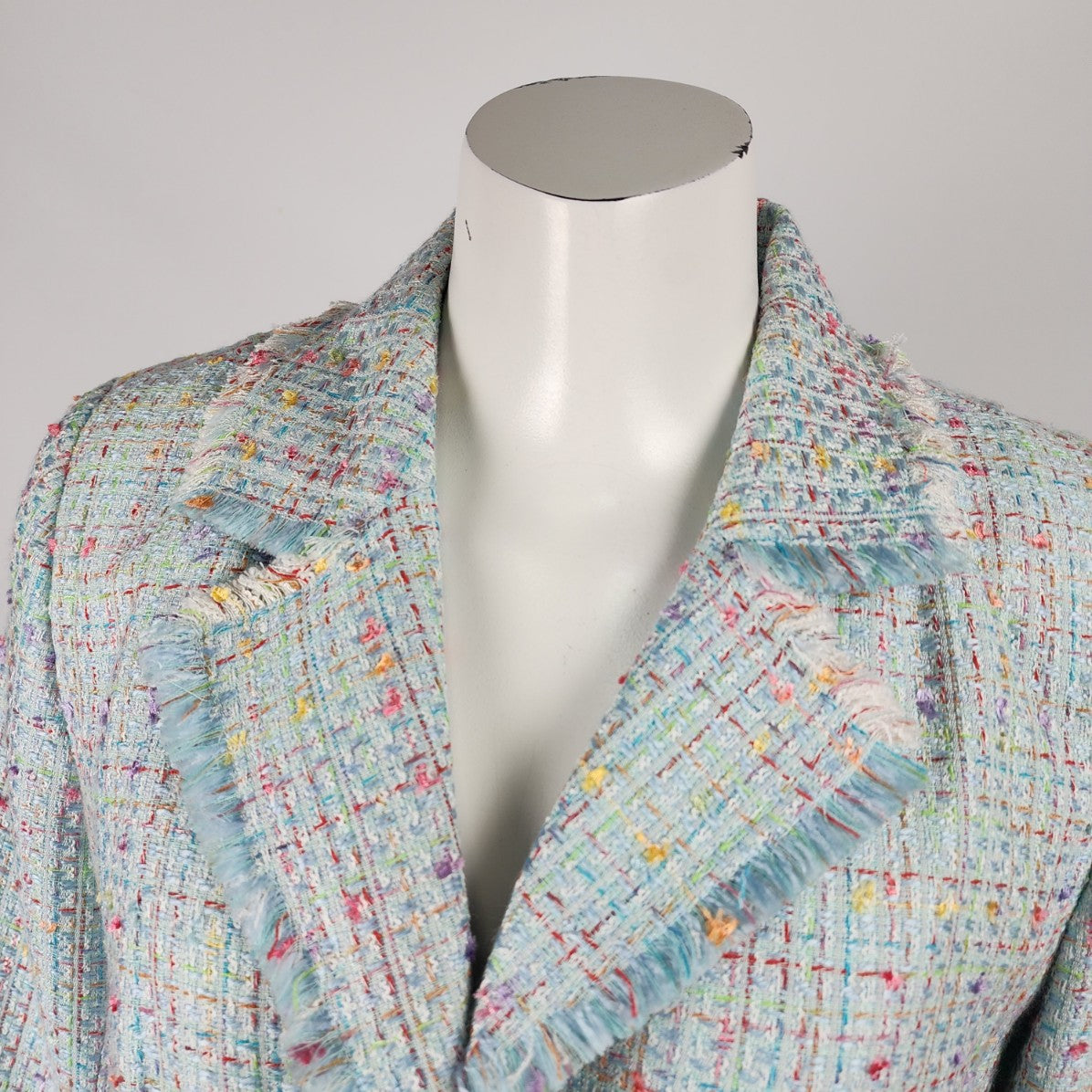 Arvida Blue Tweed Button Up Blazer Size 10 Petite