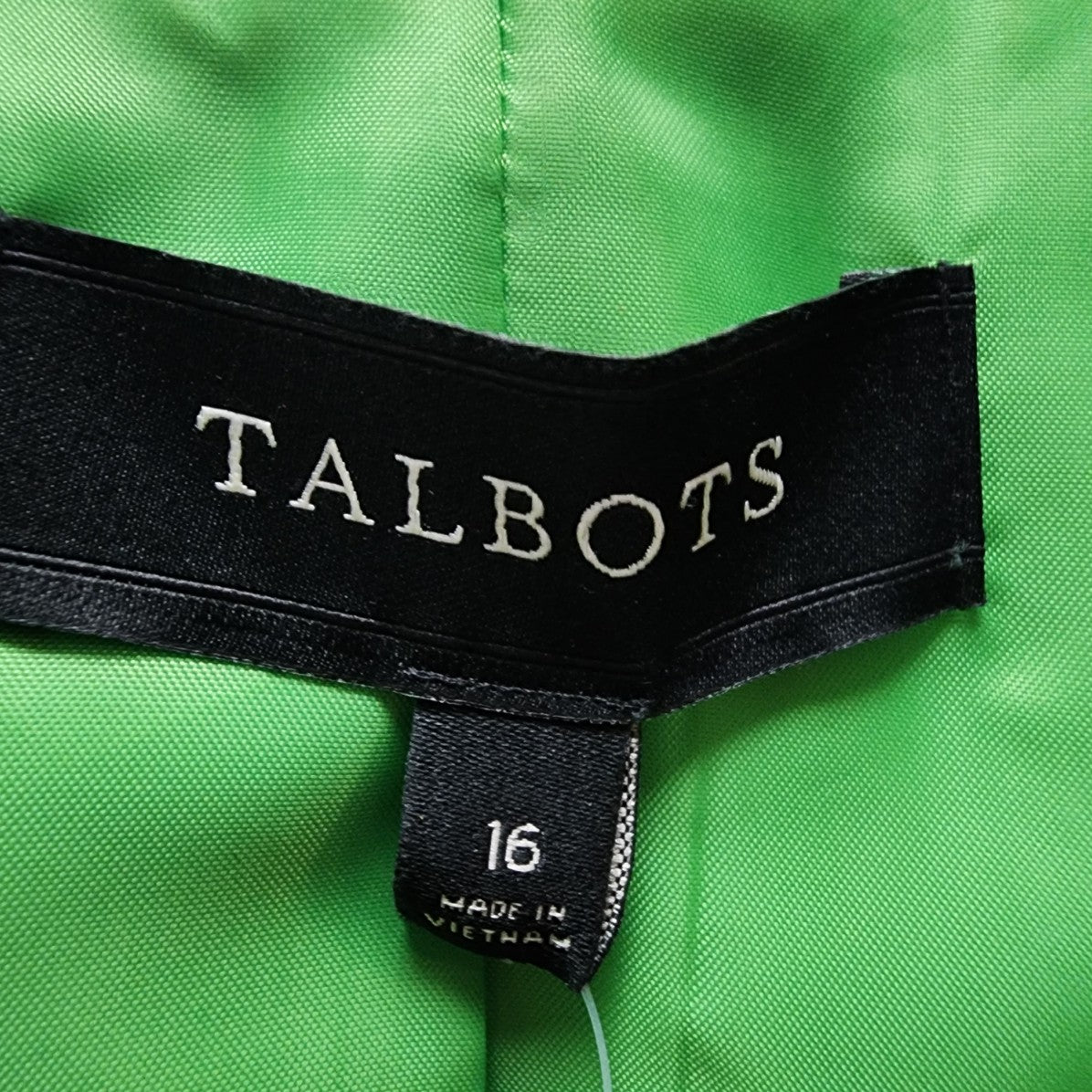 Talbots Lime Green Cotton Button Up Blazer Size 16