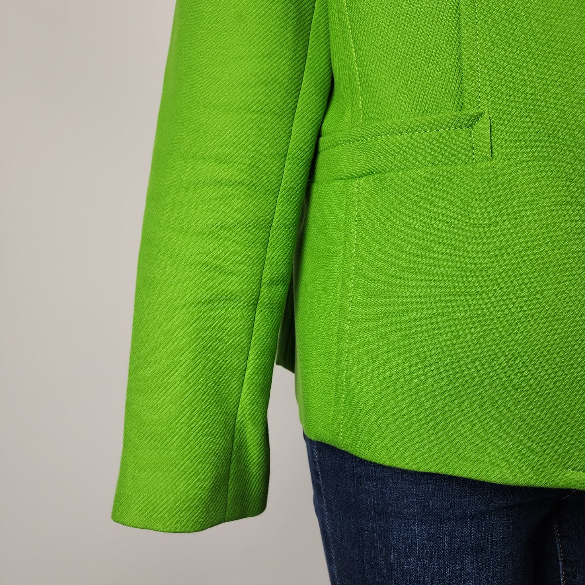 Talbots Lime Green Cotton Button Up Blazer Size 16