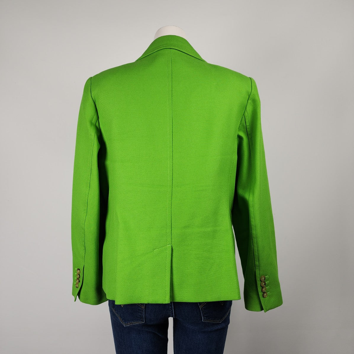 Talbots Lime Green Cotton Button Up Blazer Size 16