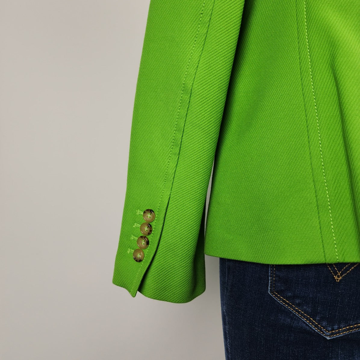 Talbots Lime Green Cotton Button Up Blazer Size 16