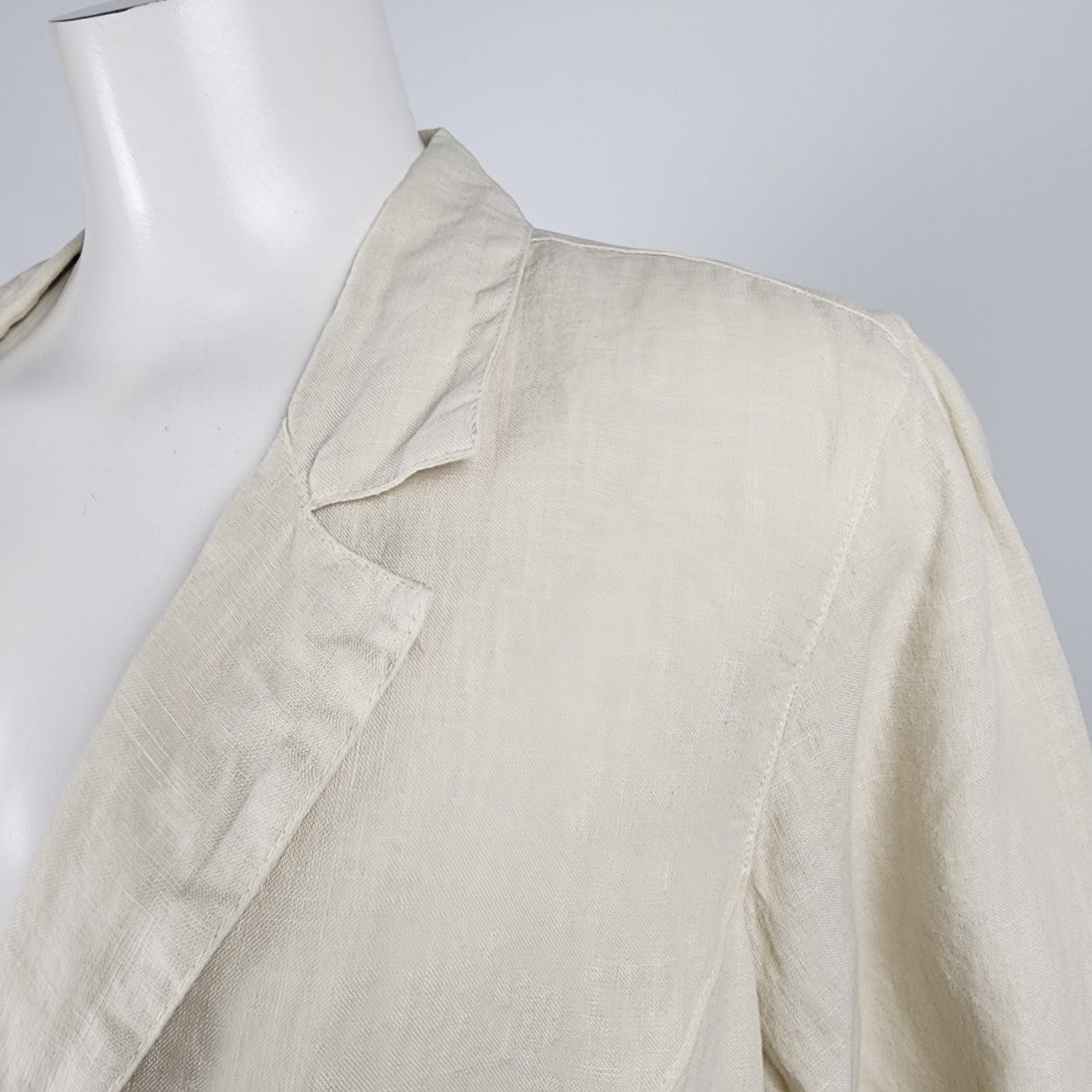 Click by Color Me Cotton Cream Linen Button Up Blazer Size L