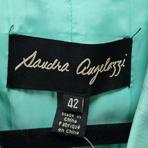 Saudra Augelazzi Mint Green Linen Blend Blazer Size 12
