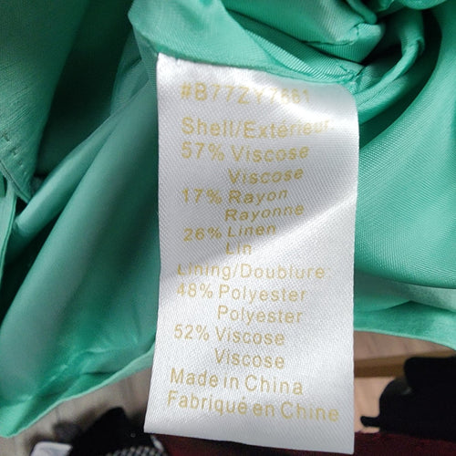 Saudra Augelazzi Mint Green Linen Blend Blazer Size 12