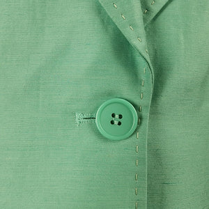 Saudra Augelazzi Mint Green Linen Blend Blazer Size 12