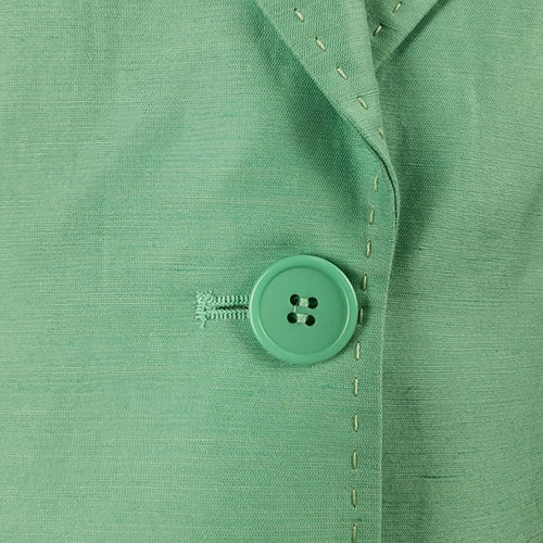 Saudra Augelazzi Mint Green Linen Blend Blazer Size 12
