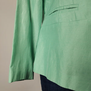 Saudra Augelazzi Mint Green Linen Blend Blazer Size 12