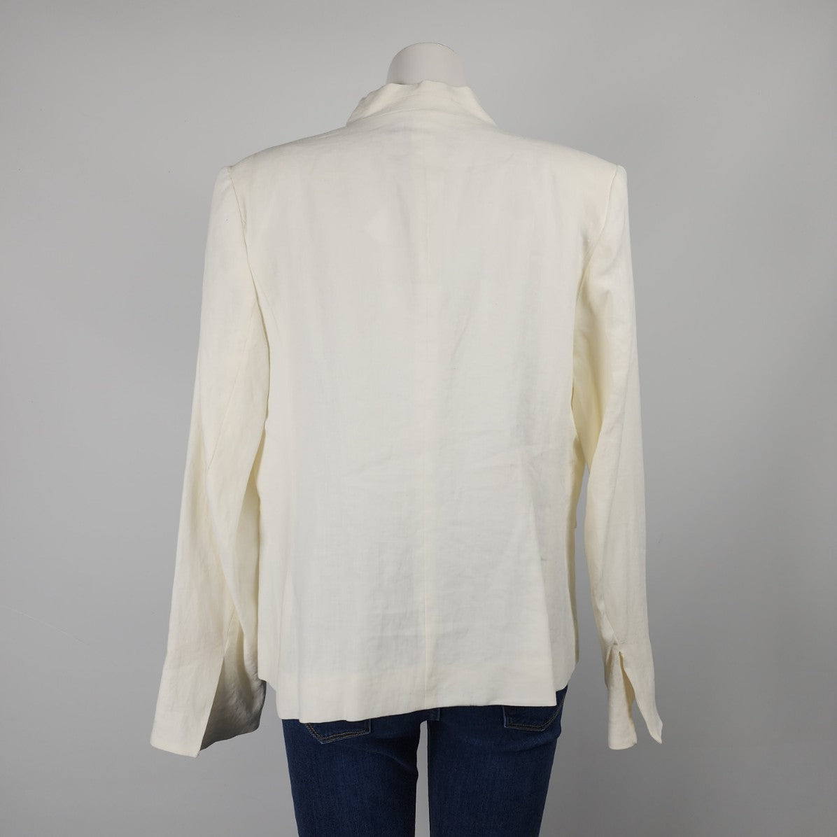 Melanie Lyne Cream Linen Button Up Blazer Size 14