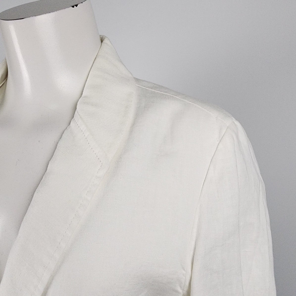 Tristan White Linen Button Up Blazer Size L/XL