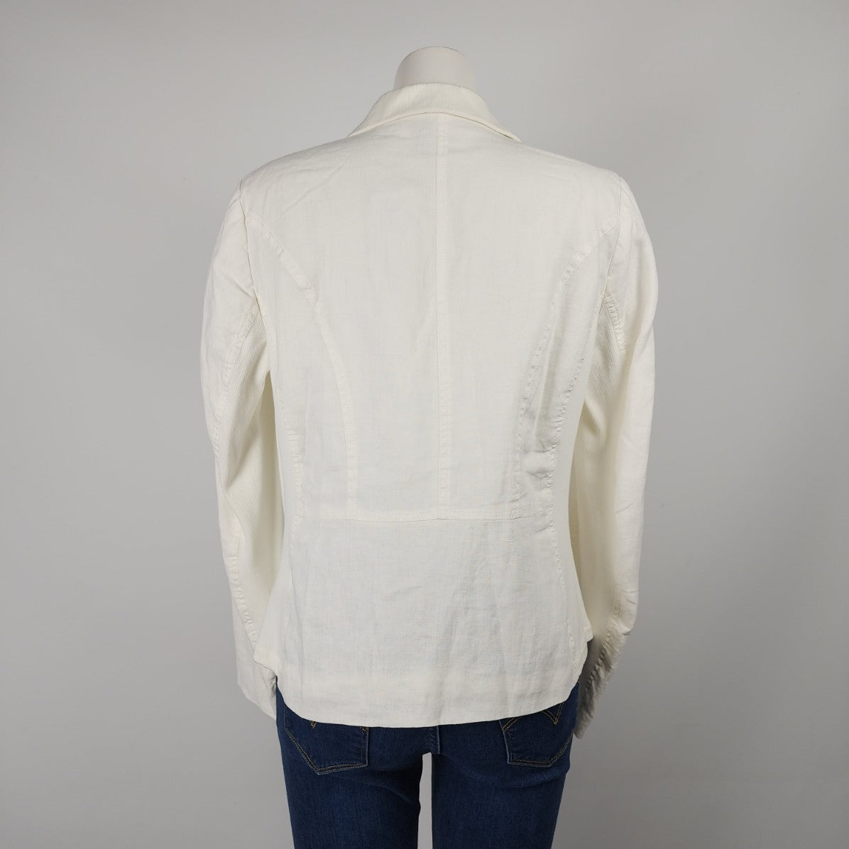 Tristan White Linen Button Up Blazer Size L/XL