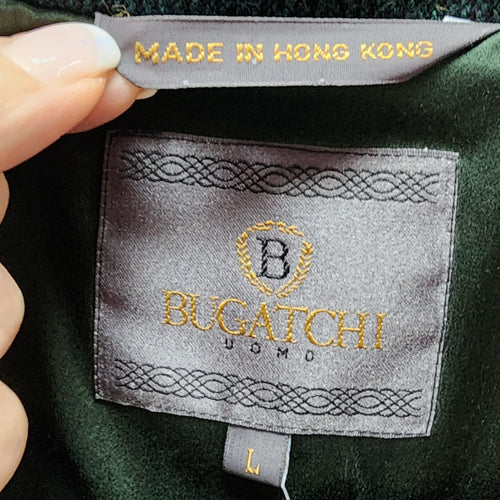 Vintage Bugatchi Uomo Green Silk Bomber Jacket Size L