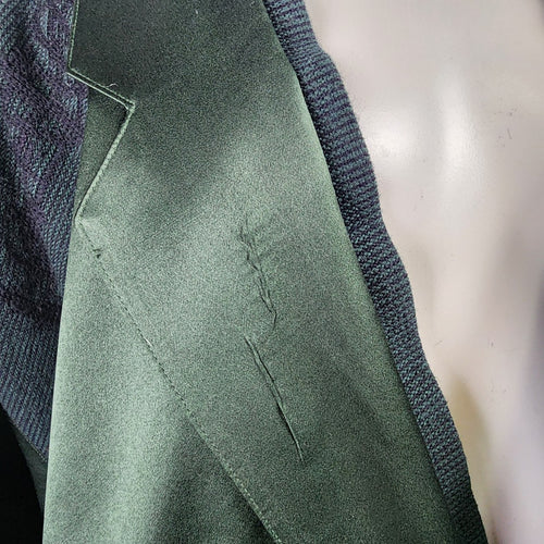 Vintage Bugatchi Uomo Green Silk Bomber Jacket Size L