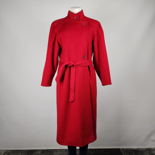 Vintage Sterling Stall Red Wool Pea Coat Size 12