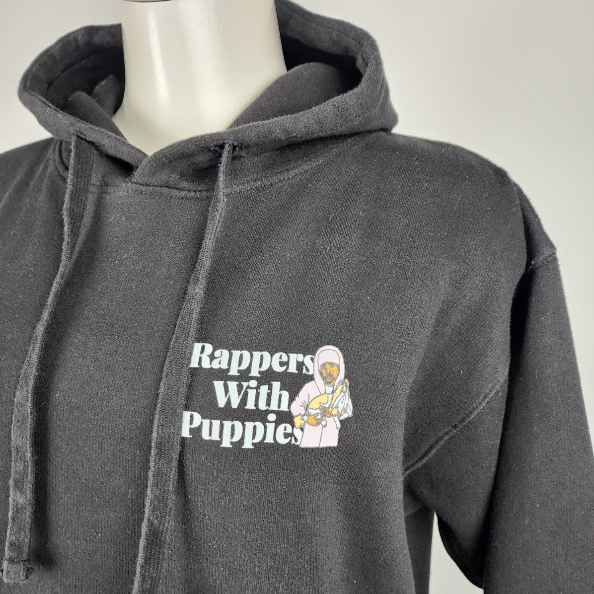 Dog Limited Rappers With Puppies Hip Hop Black Hoodie Sweatshirt Size M