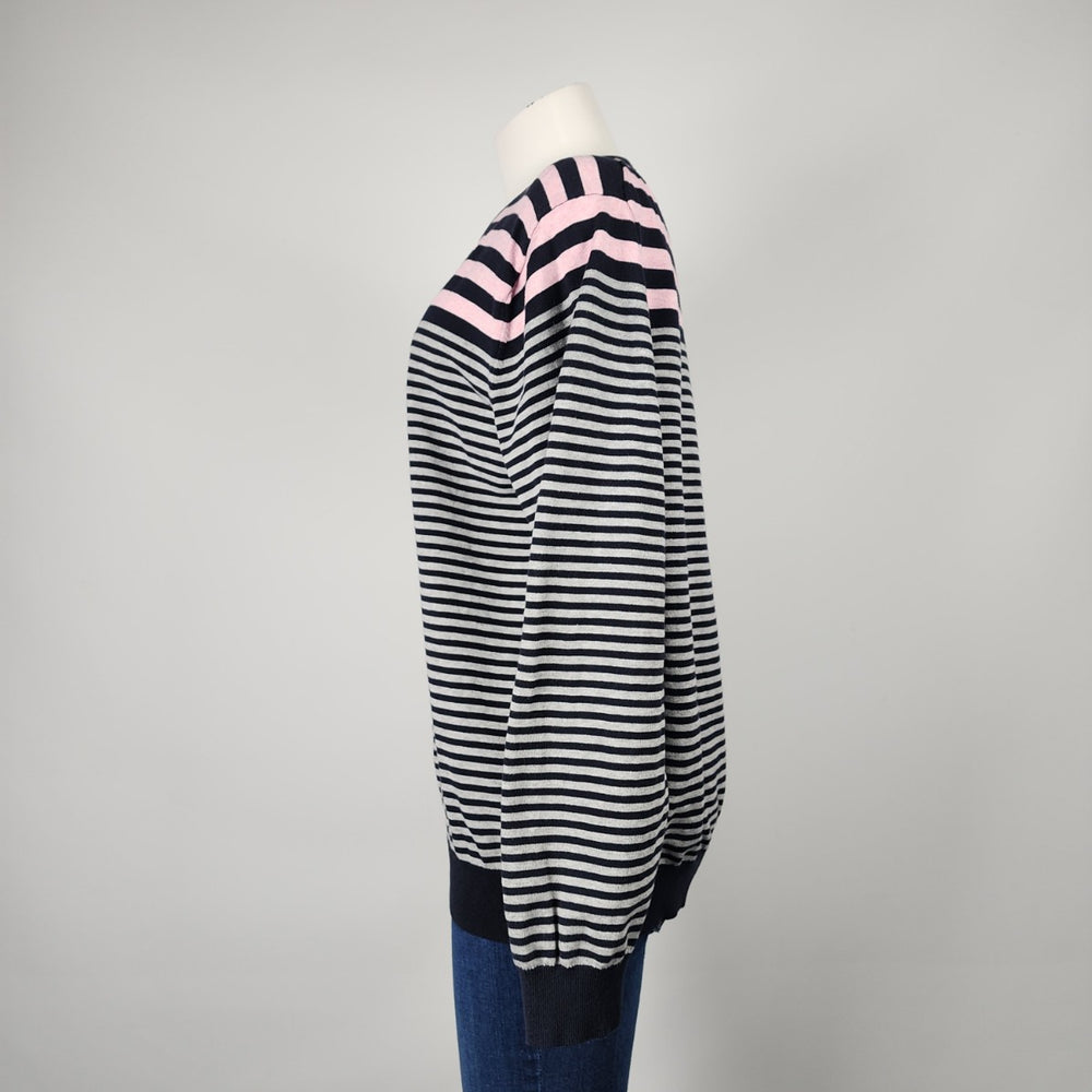 Autograph Pink & Black Knit Striped Sweater Size L