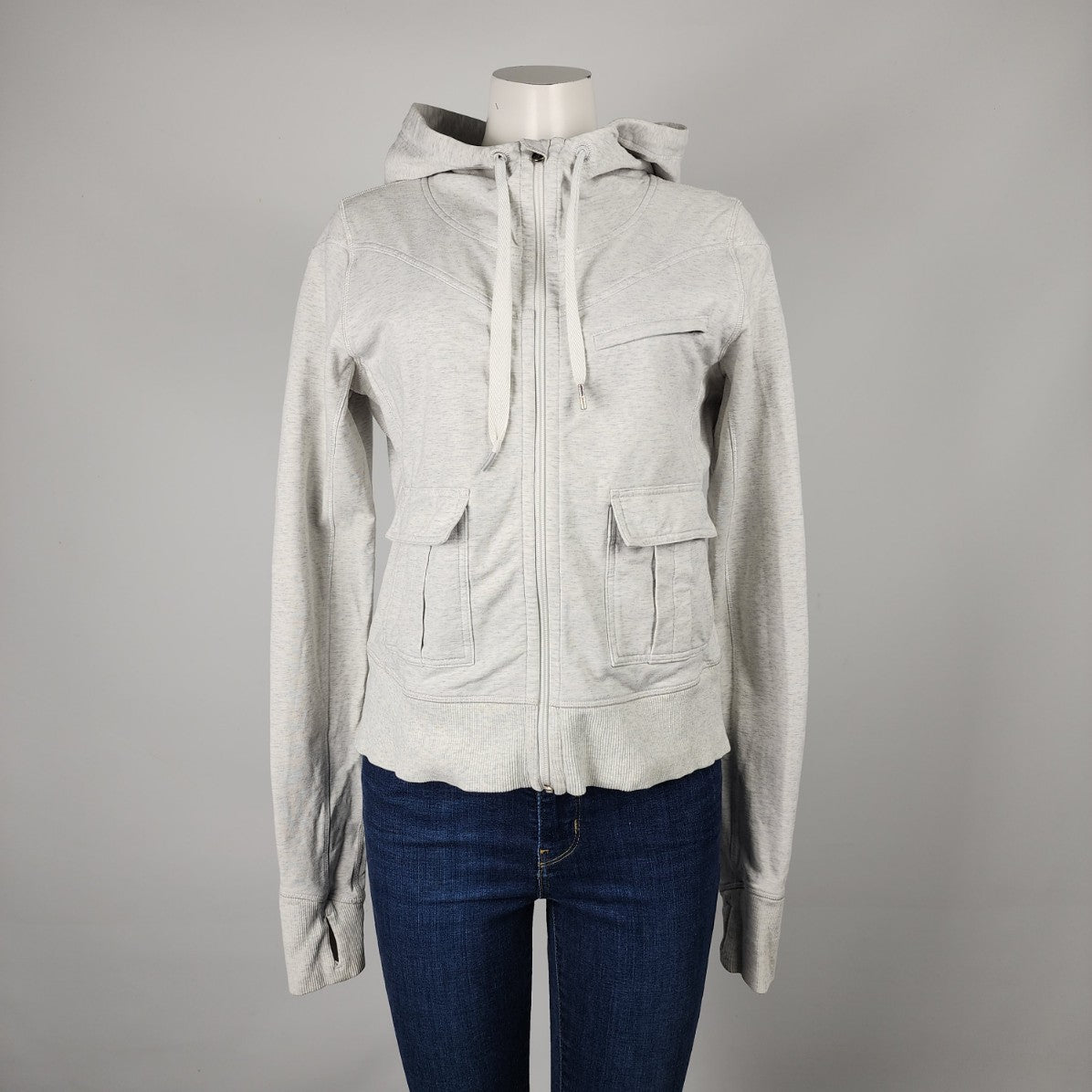 Lululemon Carry And Go Hoodie Heathered White Size 10