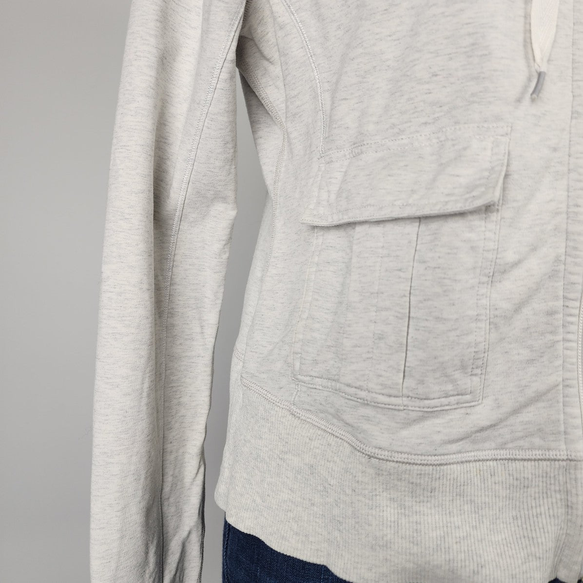 Lululemon Carry And Go Hoodie Heathered White Size 10