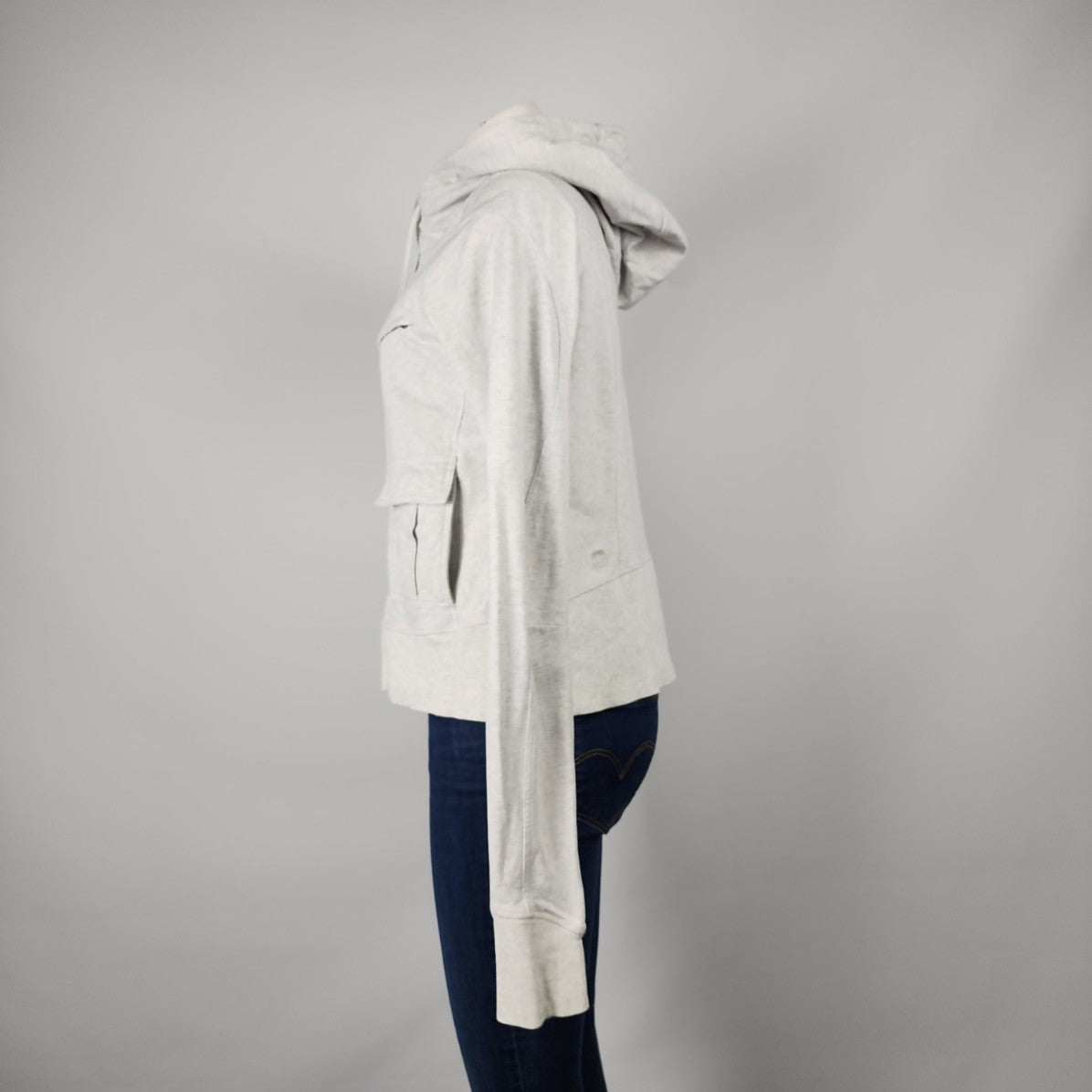 Lululemon Carry And Go Hoodie Heathered White Size 10