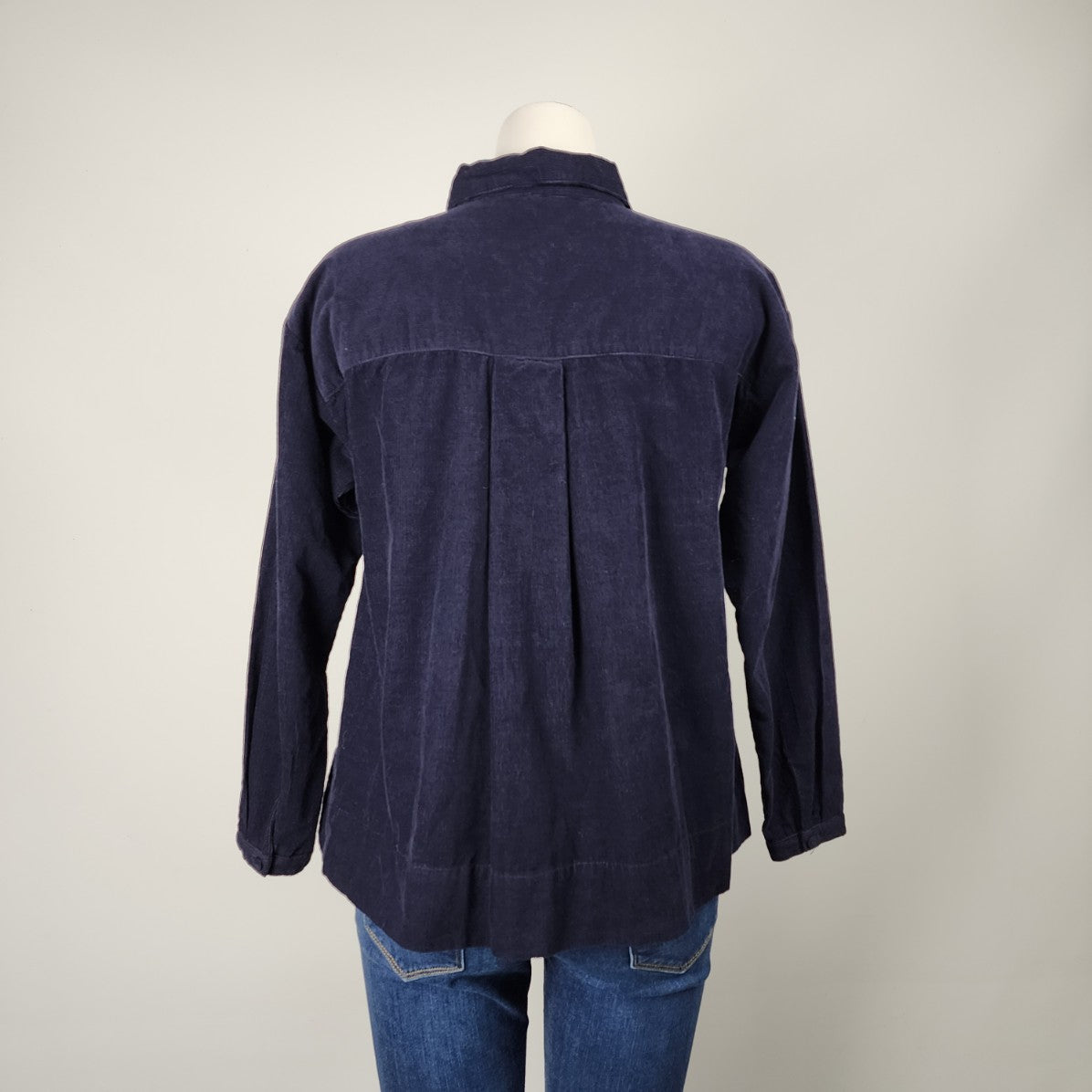 Two Danes Blue Corduroy Collared Blouse Size S