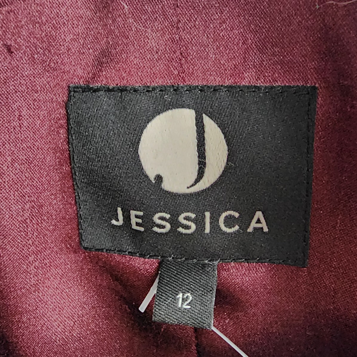 Jessica Black Collared Fit & Flare Button Up Jacket Size 12