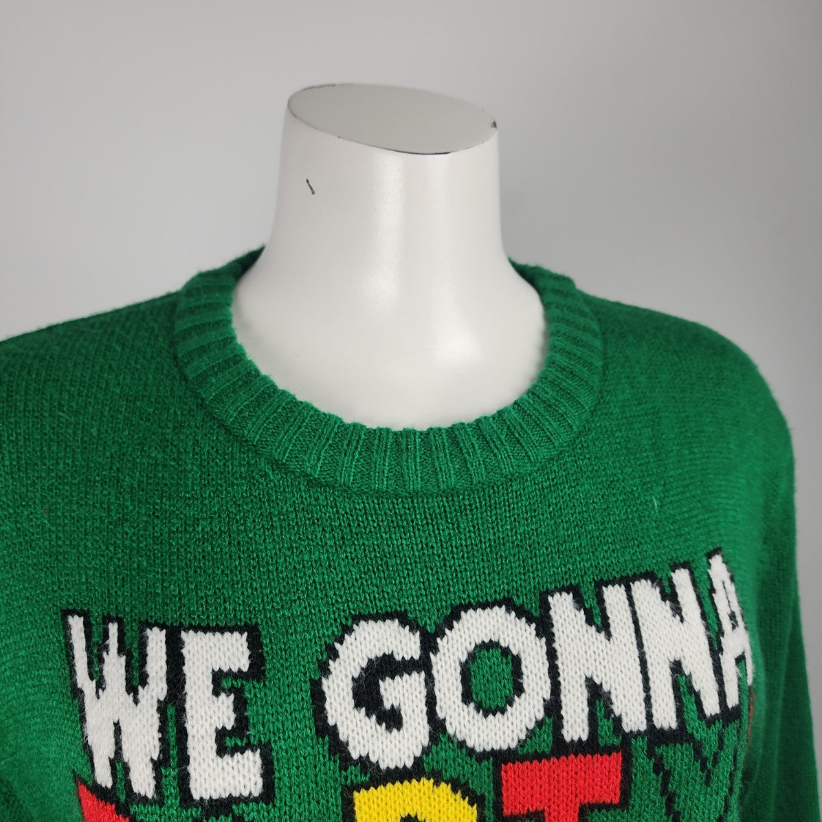 West Forty Nine Green Knit Jesus Christmas Sweater Size M/L