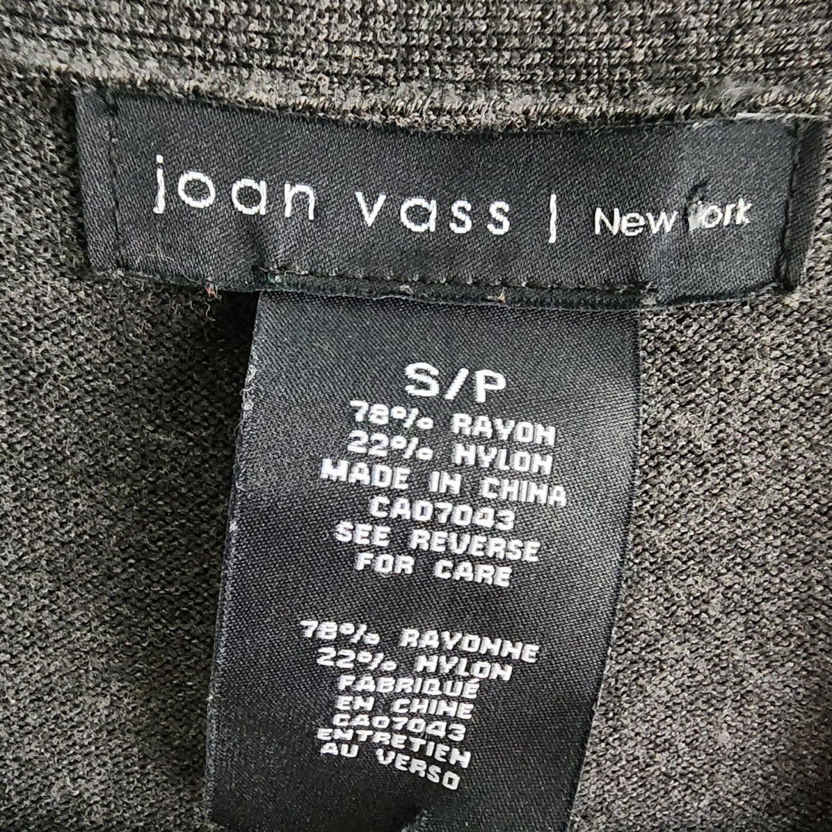 Joan Vass Grey Long Line Cardigan Size S