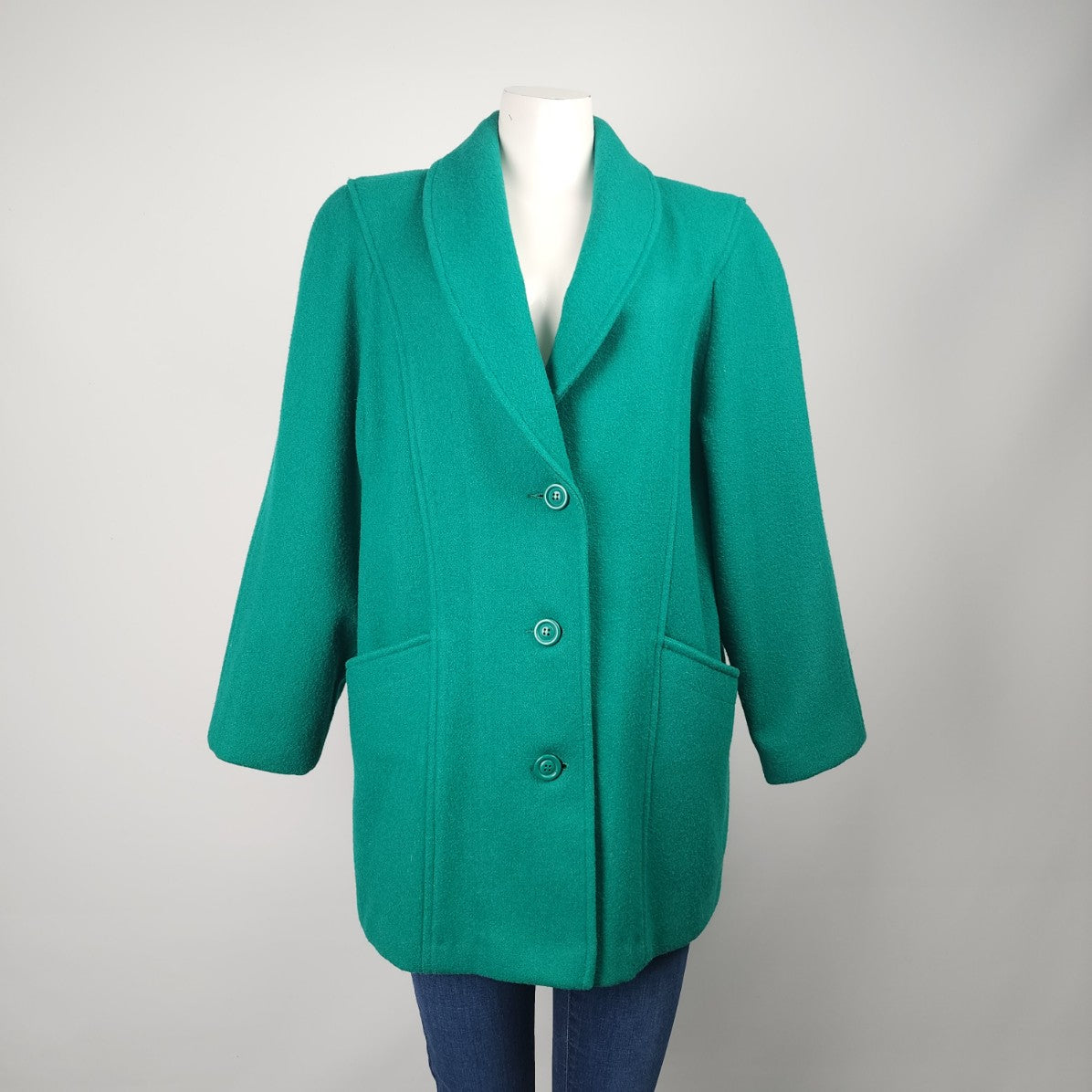 Vintage Tradition Green Wool Button Up Jacket Size 16