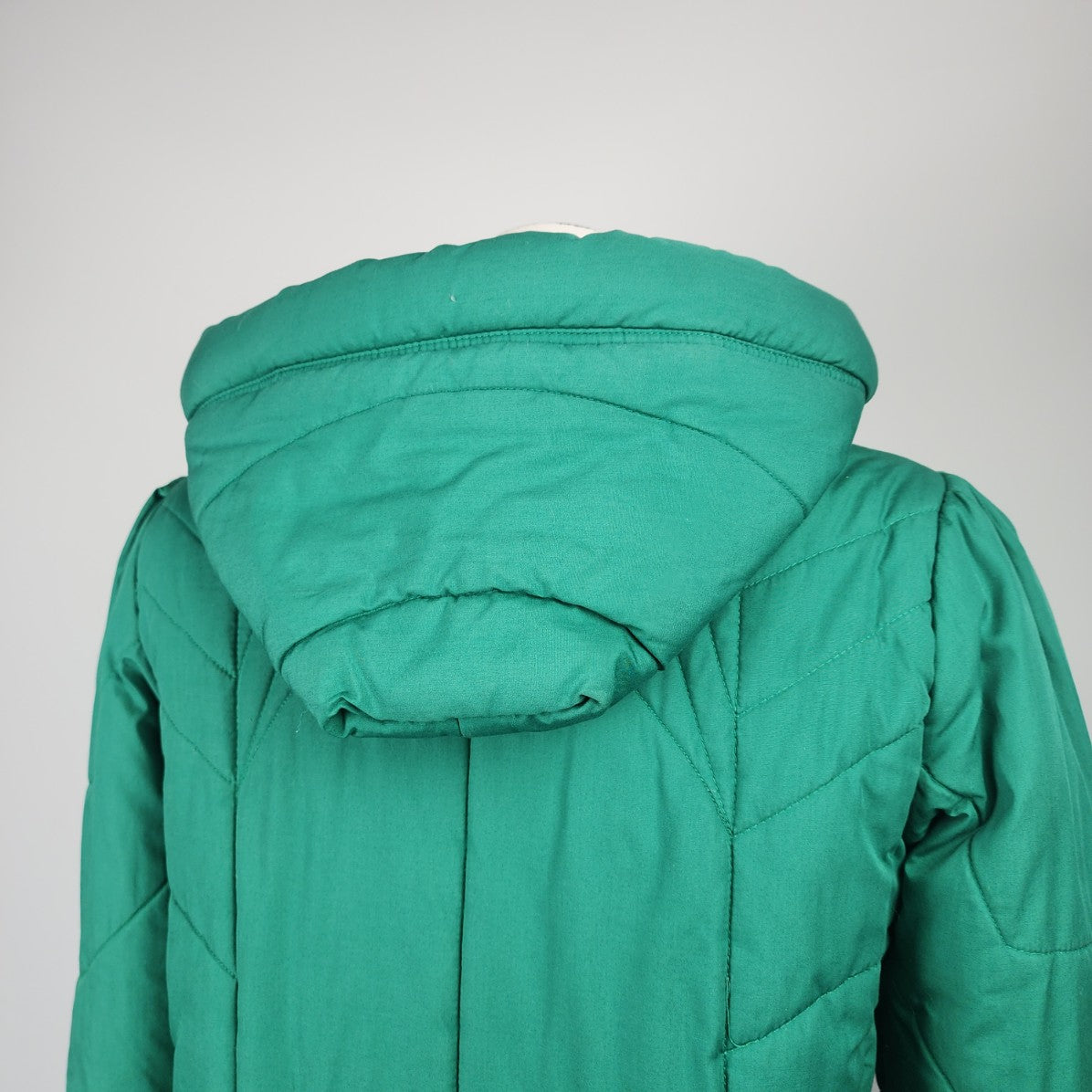 Vintage Charles Klein Green Cotton Long Puffer Coat Size S/M