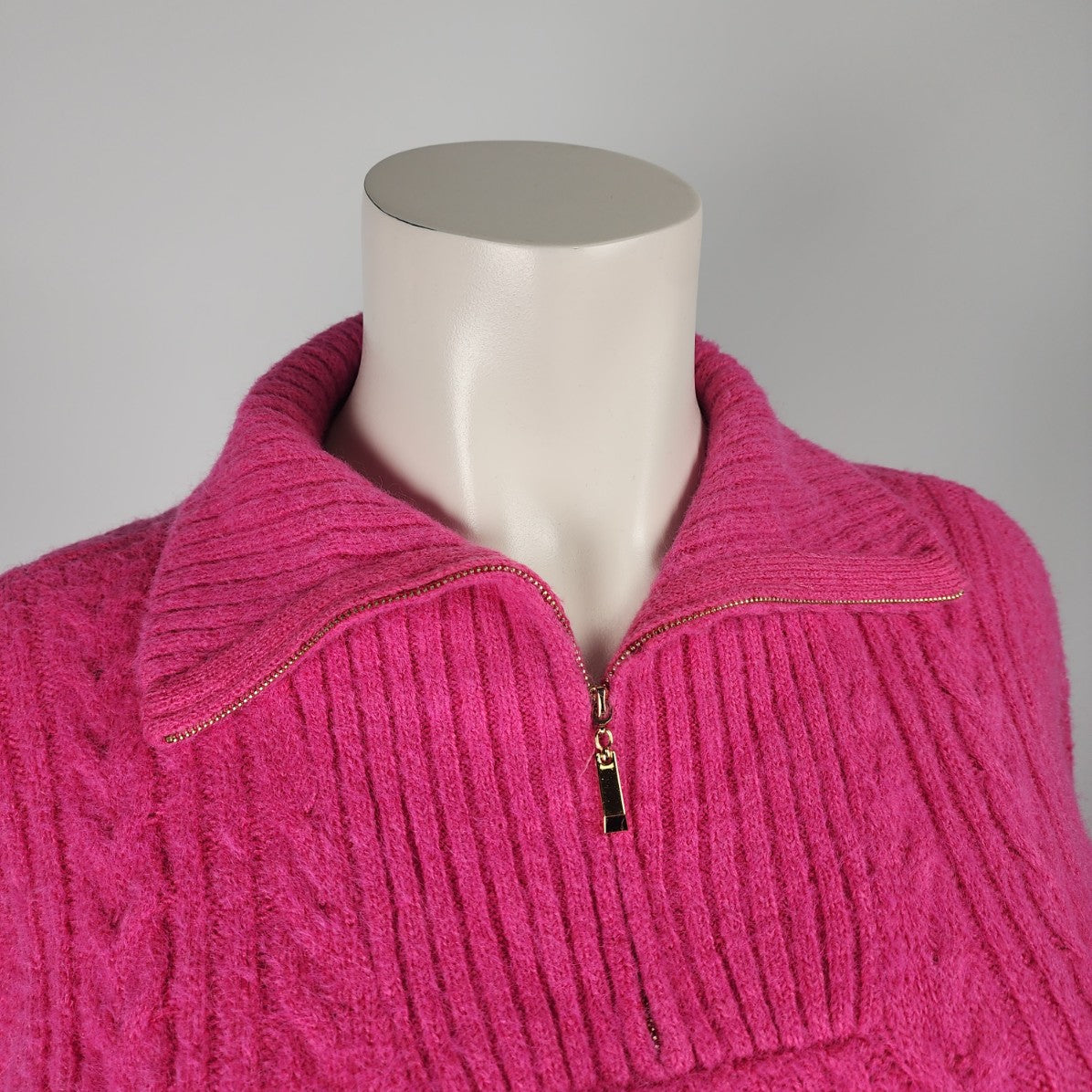 Elena Wang Pink Knit Wool & Mohair Sweater Size XL