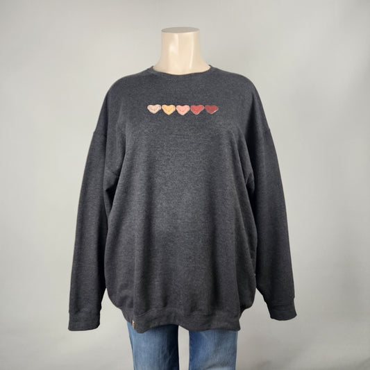 S&K Grey Cotton Heart Hug Sweatshirt Size 3XL