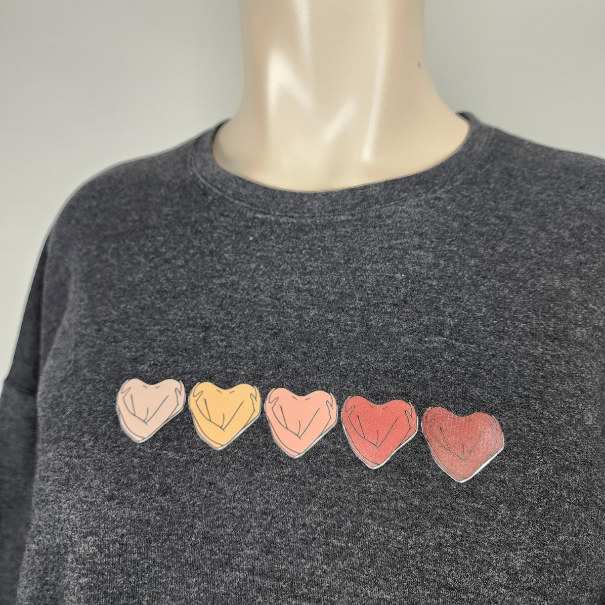 S&K Grey Cotton Heart Hug Sweatshirt Size 3XL