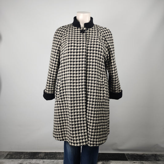 Vintage Antels Wool Houndstooth Swing Coat Size 2-3X