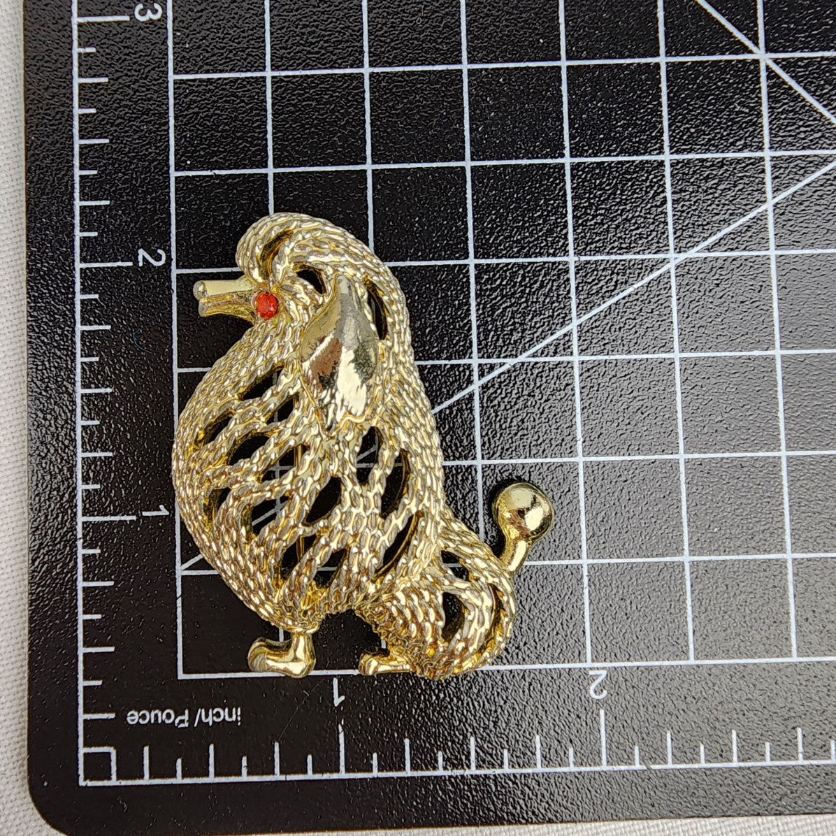 Vintage Sarah Coventry Gold Tone Poodle Dog Figural Brooch Pin