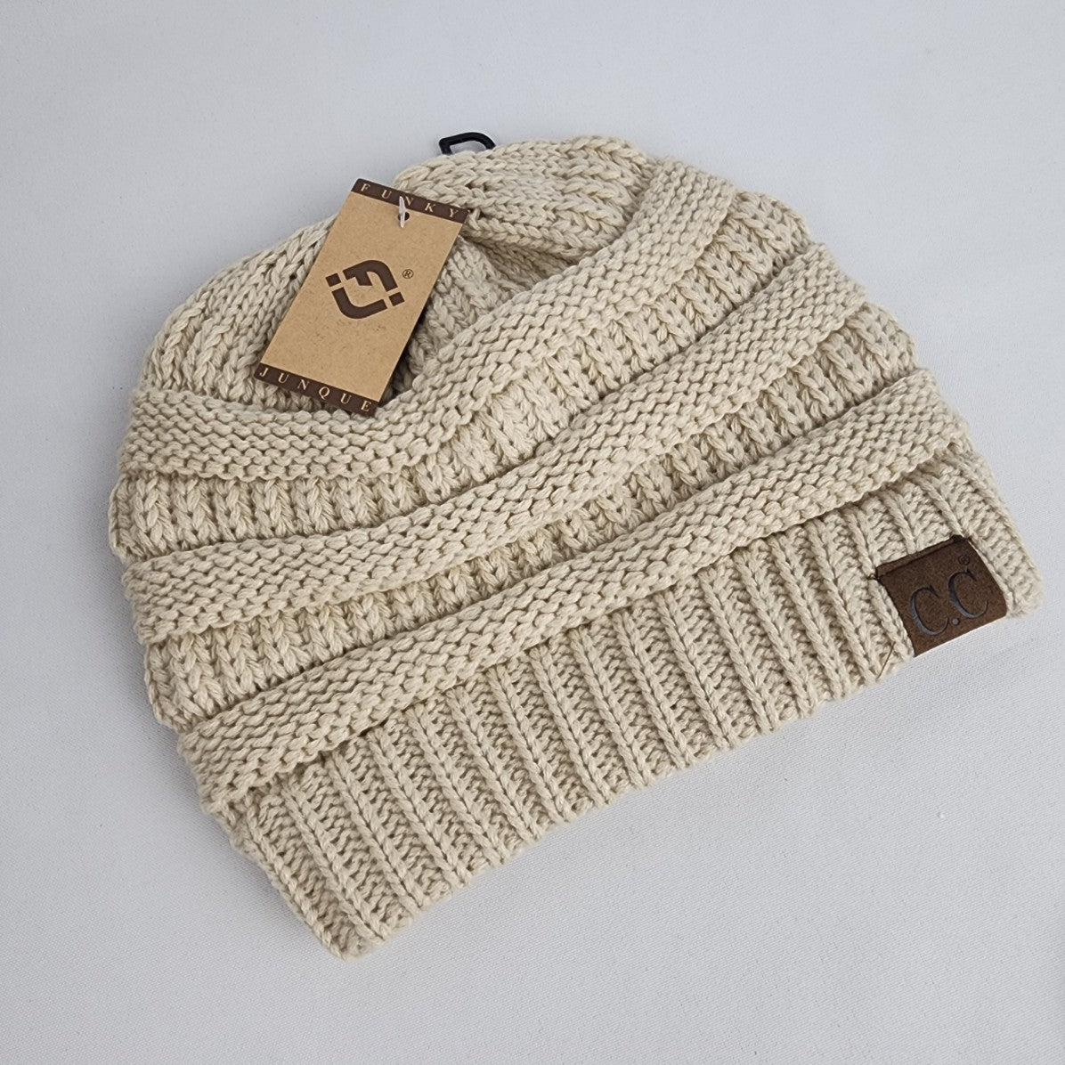 C.C Cream Knit Beanie Hat