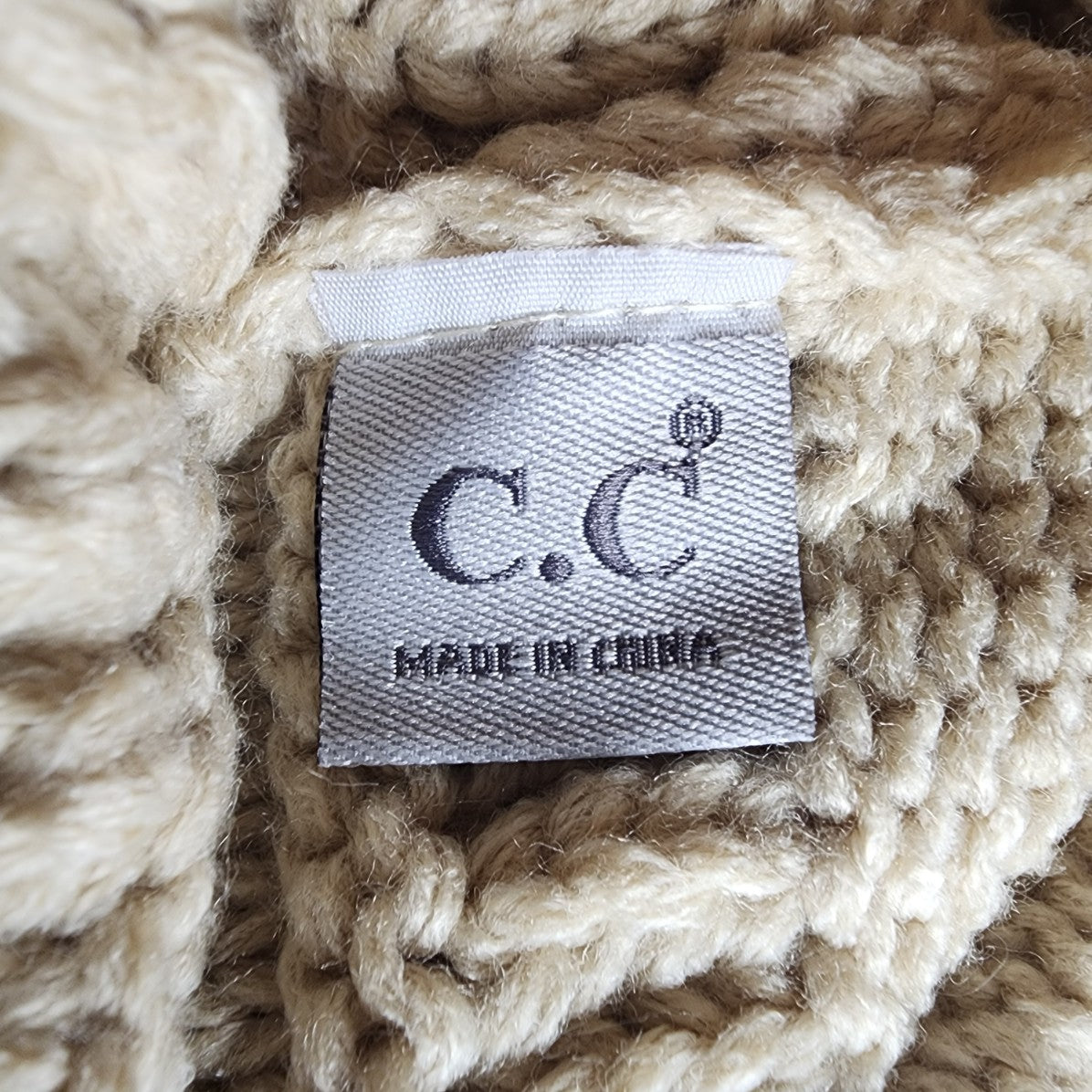 C.C Cream Knit Beanie Hat